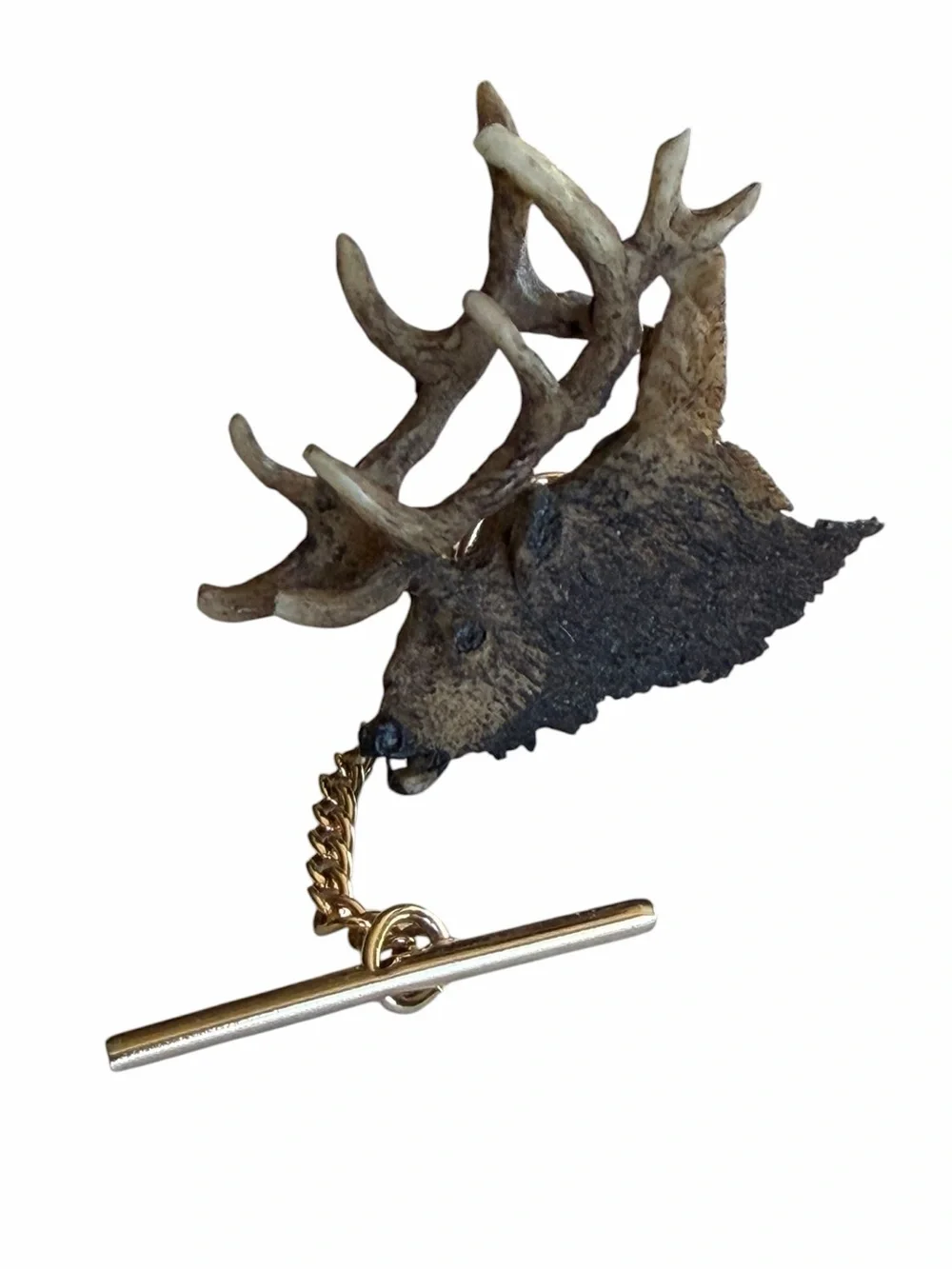 Vintage Elk Deer Head Tie Tack Pin Outdoorsman Hunting Big Game - Picture 1 of 6